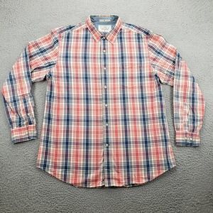 Nautica Shirt Mens Large Red Plaid‎ Long Sleeve Casual Preppy Outdoors